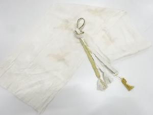 リサイクル　正絹　群鶴模様織出し帯揚げ・帯締めセット